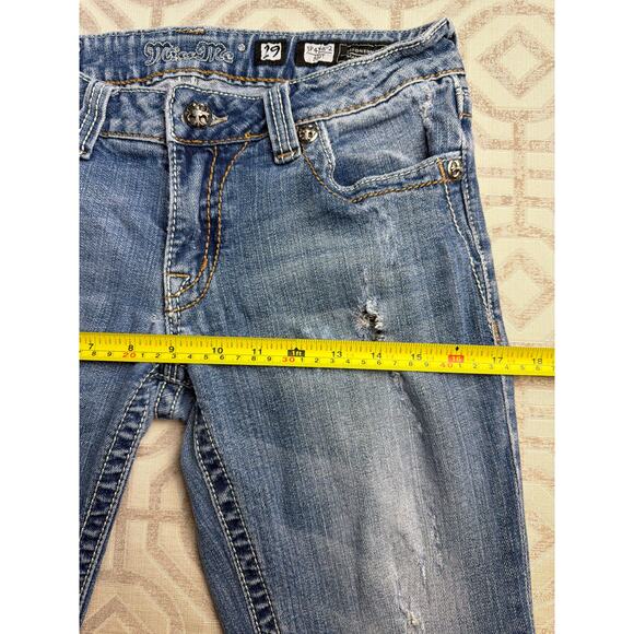 MISS ME Women's Standard Boot Bling Jeweled Jeans Distressed Medium Wash Size 29 - Picture 9 of 10
